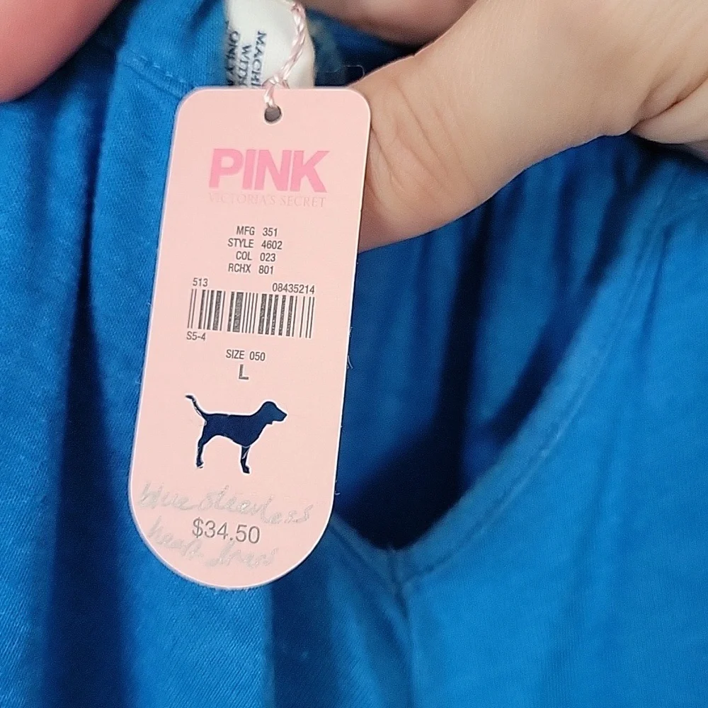 Vintage VS PINK Trapeze Swing Dress Size Large in Blue Hearts - Picture 5 of 12